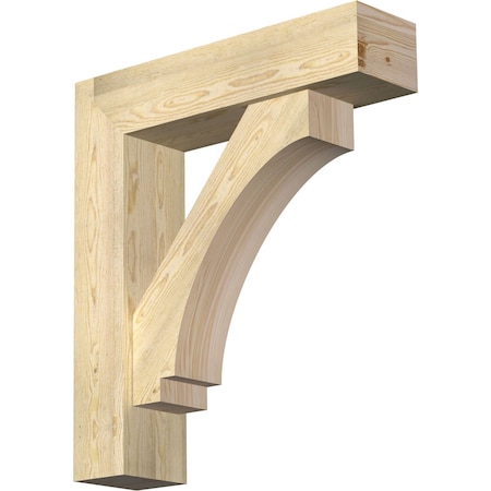 Imperial Block Rough Sawn Bracket W/ Offset Brace, Douglas Fir, 8W X 32D X 36H